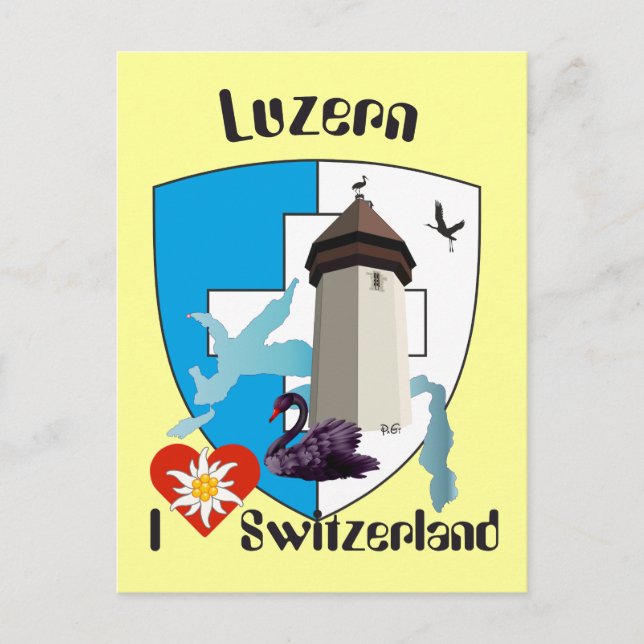 Luzern Schweiz Postkarte Postcard (Front)