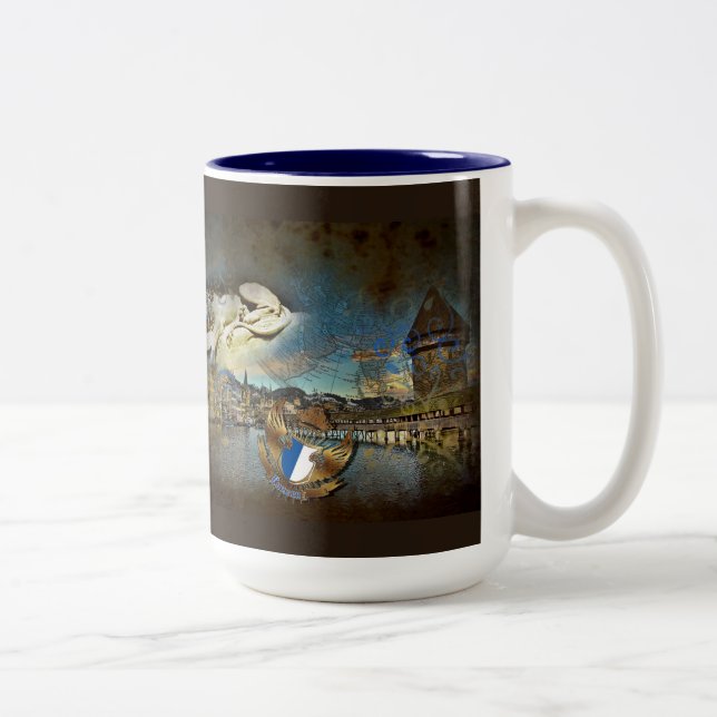 LUZERN Vintage Grunge - Coffee-, Tea Mug (Right)