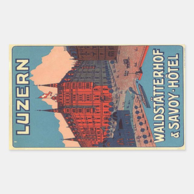 Luzern Waldtatterhof and savoy hotel Rectangular Sticker (Front)