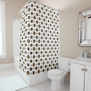 LV CHOCOLATE&VANILLA SHOWER CURTAIN