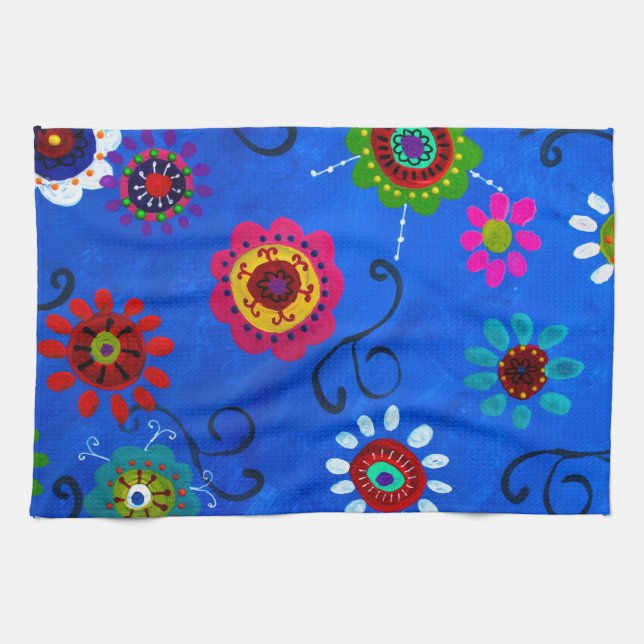 LV WHIMSICAL FLOWERS I TEA TOWEL (Horizontal)