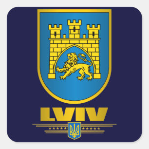 Lviv COA Square Sticker
