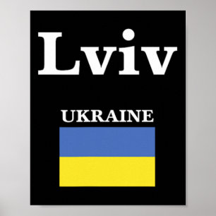 Lviv Ukraine And The Ukrainian Flag Of Ukraine  Poster