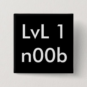 LvL 1n00b 15 Cm Square Badge