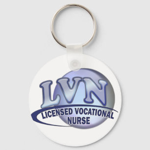 LVN Fun Blue Logo LICENSED VOCATIONAL NURSE Key Ring