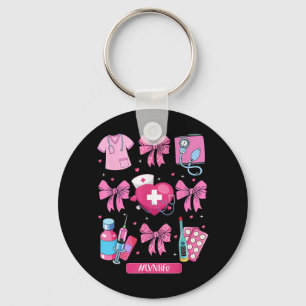 Lvn Valentines Day Coquette Bow Stethoscope Nurse Key Ring