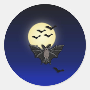 LWood Bat 2 Halloween Classic Round Sticker