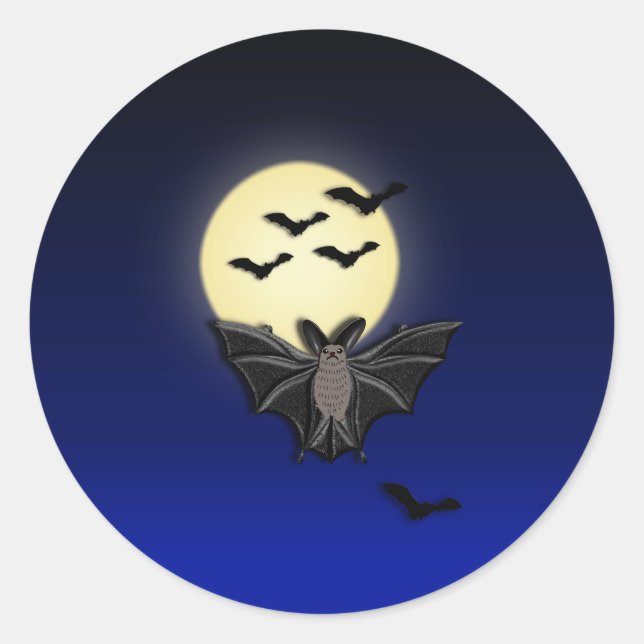 LWood Bat 2 Halloween Classic Round Sticker (Front)