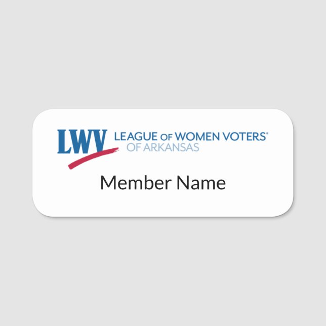 LWVAR Member Name Tag (Front)