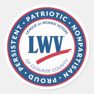 LWVOZ PATRIOTIC • NONPARTISAN • PROUD • PERSISTENT CLASSIC ROUND STICKER
