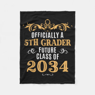 Ly A 5th Grader Future Cl 2034 Vintage First Day Fleece Blanket