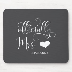 Ly Mrs New Bride With Heart Dark  Mouse Pad