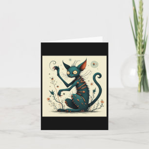 Ly Teal Cat Sticker Card