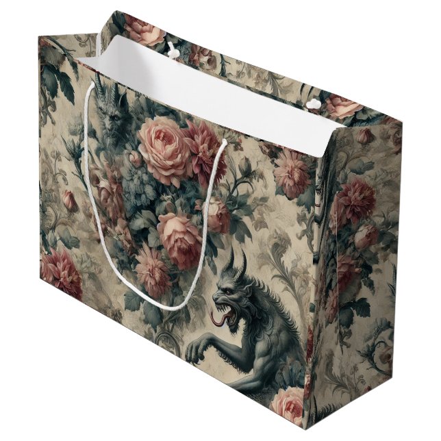 Lycans & Lullabies – Gothic Victorian Design Large Gift Bag (Front Angled)