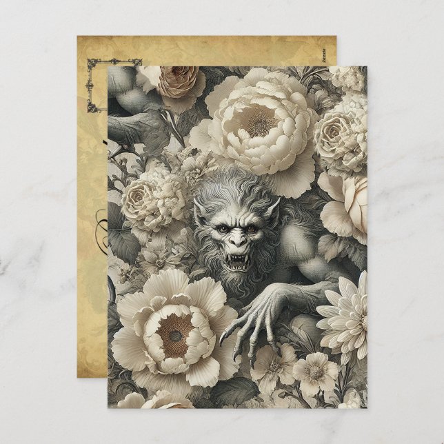 Lycanthropic Splendour – Gothic Victorian  Holiday Postcard (Front/Back)