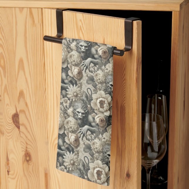 Lycanthropic Splendour – Gothic Victorian Tea Towel (Thirds Fold)