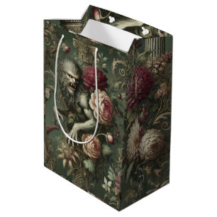 Lycanthropic Verdant – Gothic Floral Design Medium Gift Bag