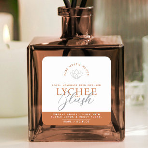 Lychee Blush burnt orange reed diffuser product Square Sticker