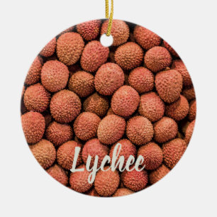 Lychee or Litchi fruit vegan and vegetarian gift Ceramic Tree Decoration