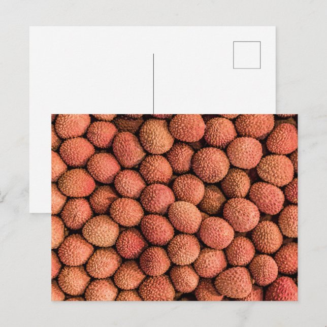 Lychee or Litchi fruit vegan and vegetarian gift Holiday Postcard (Front/Back)
