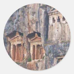 LYCIAN ROCK TOMBS TURKEY CLASSIC ROUND STICKER