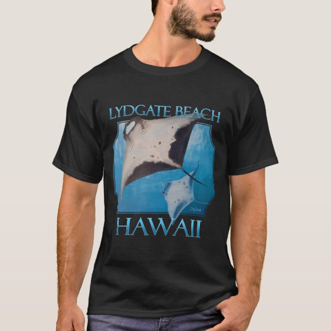 Lydgate Beach Hawaii Manta Rays Sea Rays Ocean T-Shirt (Front)