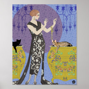 Lydia & Bengal in Yellow and Blue Poster