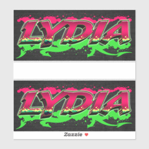 Lydia First Name Graffiti Sticker