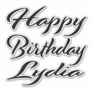 Lydia Name Vorname black Sticker Geburtstag