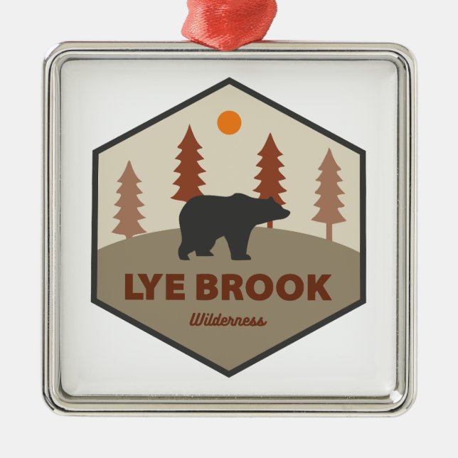 Lye Brook Wilderness Vermont Bear Metal Tree Decoration (Front)