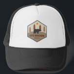 Lye Brook Wilderness Vermont Bear Trucker Hat<br><div class="desc">Lye Brook Wilderness in southern Vermont is a forested high plateau in Green Mountain National Forest that offers hiking and backpacking on trails like the Lye Brook and Branch Pond trails to features such as Lye Brook Falls and remote ponds for quiet outdoor recreation.</div>