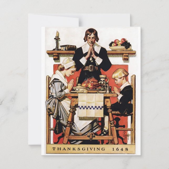 Lyendecker Thanksgiving Prayers Holiday Card (Front)
