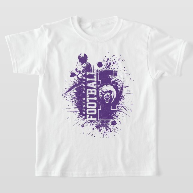 LYFL 05 | Kids Purple Grunge Lassen Logo T-Shirt (Laydown)