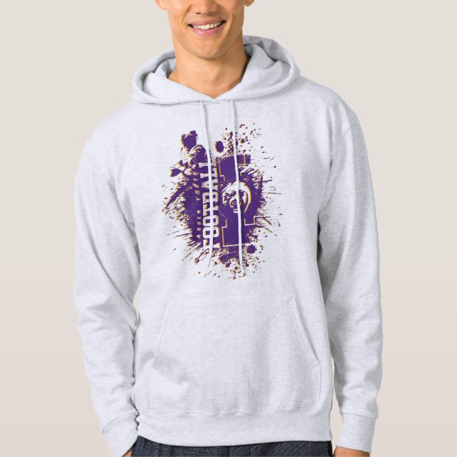 LYFL 13 | Purple & Gold Grunge Lassen Logo Hoodie (Front)