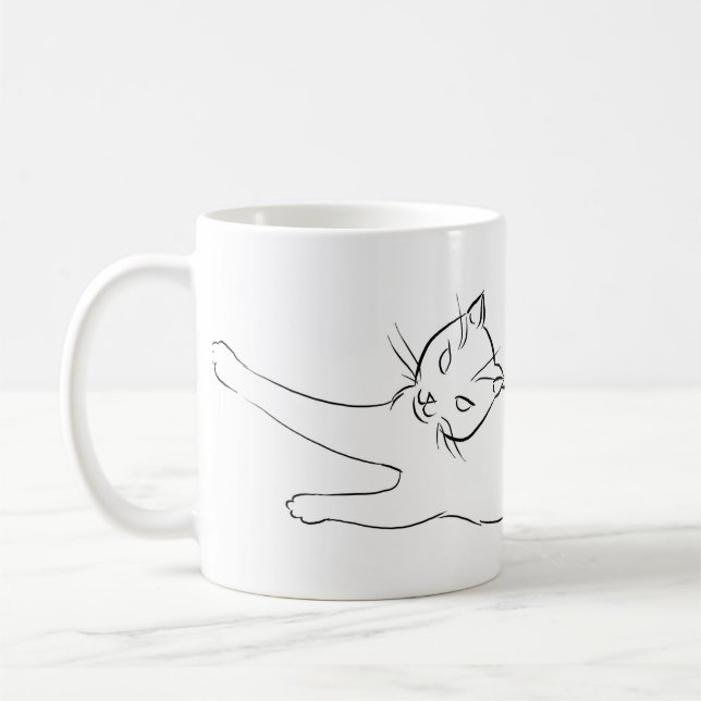 lying cat coffee mug (Left)