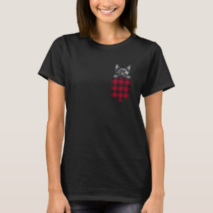 Lykoi Cat In Pocket Peeking Kitten Lover Mum Dad T-Shirt