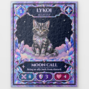 Lykoi Cat, Rainbow Foil Art Jigsaw Puzzle