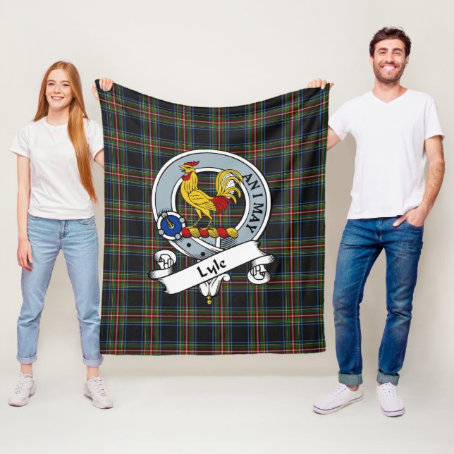 Lyle Clan Badge Tartan Plaid Fleece Blanket (In Situ)