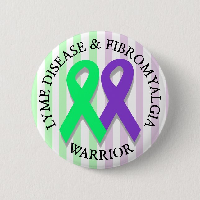 Lyme Disease and Fibromyalgia Survivor Button (Front)