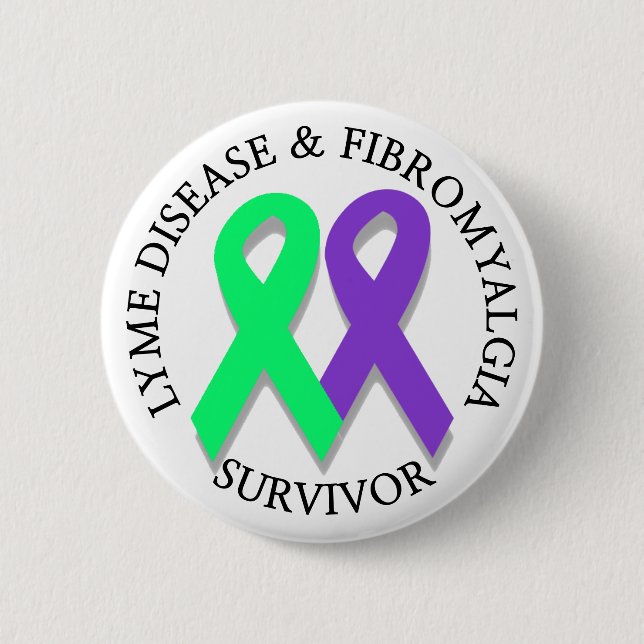 Lyme Disease and Fibromyalgia Survivor Button (Front)