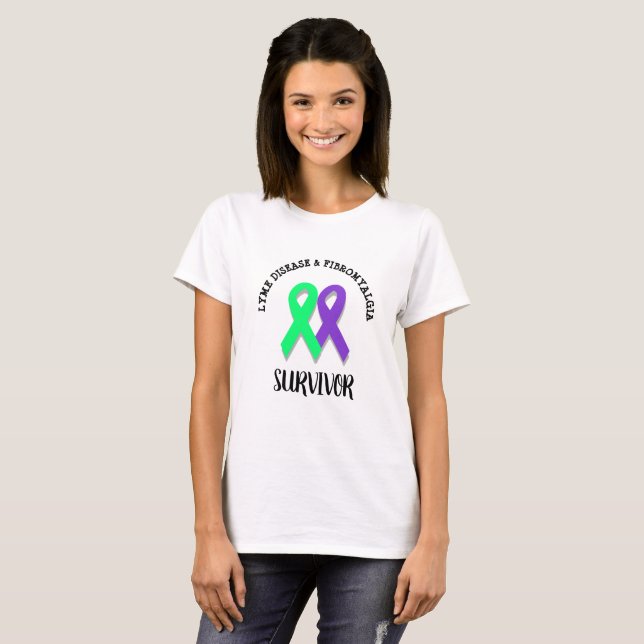 Lyme Disease and Fibromyalgia Warrior Shirt (Front Full)