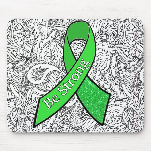 Lyme Disease Awareness Be Strong Ribbon Mouse Pad (Front)