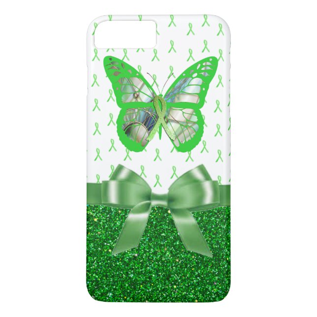 Lyme Disease Awareness Butterfly Faux Glitter Case-Mate iPhone Case (Back)