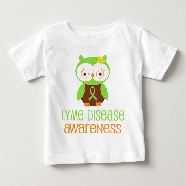 Lyme Disease Awareness Green Ribbon Baby T-Shirt (Front)