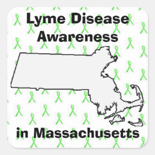 Lyme Disease Awareness in Massachusetts Square Sticker