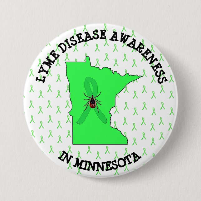 Lyme Disease Awareness in Minnesota Button (Front)