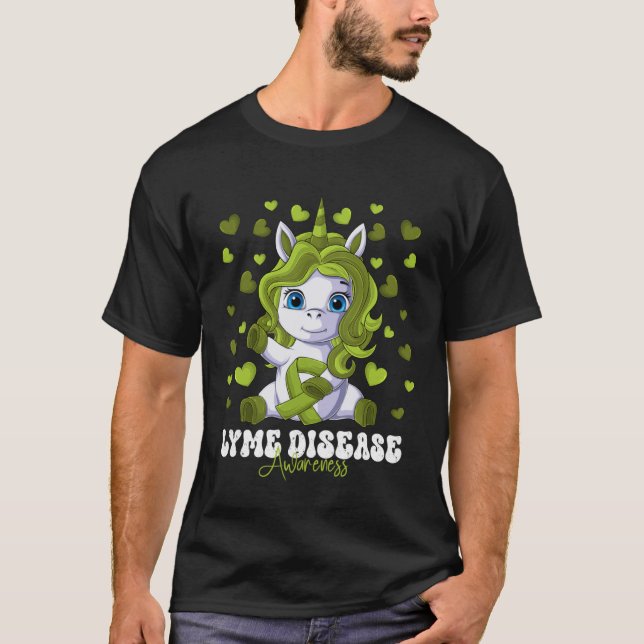 Lyme disease Awareness Month Lime Green Ribbon Uni T-Shirt (Front)