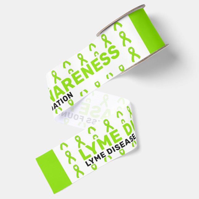 Lyme Disease Awareness Pattern Ribbon Grosgrain Ribbon (Front+Back)