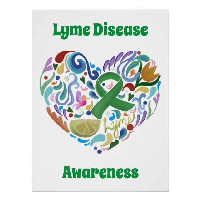 Lyme Disease Awareness Poster Sign large #lyme (Front)