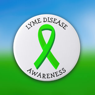 Lyme Disease Awareness Ribbon 7.5 Cm Round Badge